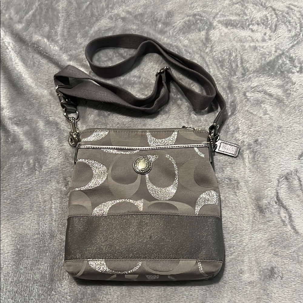 Coach Silver and Gray Crossbody Bag